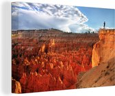 Canvas Schilderij Uitzicht over het Nationaal park Bryce Canyon in de Verenigde Staten - 60x40 cm - Wanddecoratie