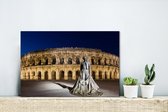 Canvas Schilderij Romeins amfitheater in de Franse stad Nîmes - 30x20 cm - Wanddecoratie