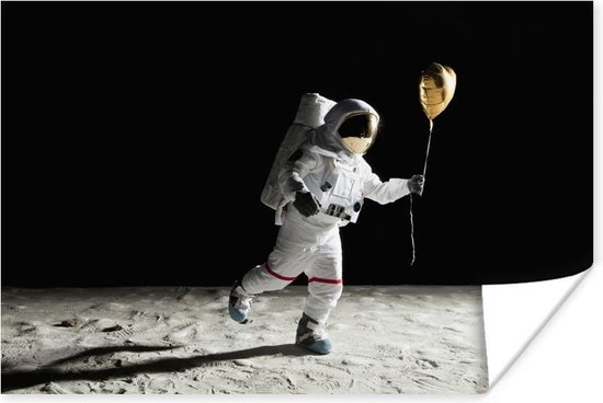 Poster Astronaut - Ruimte - Heliumballon - 30x20 cm