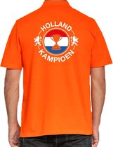 Grote maten oranje fan poloshirt voor heren - Holland kampioen met beker - Nederland supporter - EK/ WK shirt / outfit 4XL