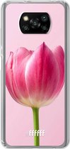 6F hoesje - geschikt voor Xiaomi Poco X3 Pro -  Transparant TPU Case - Pink Tulip #ffffff