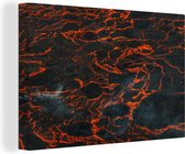 Canvas Schilderij Kunstwerk van lava na vulkaanuitbarsting - 60x40 cm - Wanddecoratie