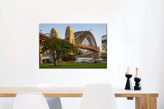 Sydney Harbour Bridge en Australie le soir 60x40 cm - Tirage photo sur toile (Décoration murale salon / chambre)