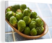 Choux de Bruxelles dans un bol toile 2cm 180x120 cm - Tirage photo sur toile (Décoration murale salon / chambre) XXL / Groot format!