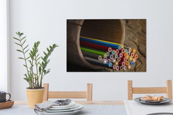 Peintures sur Toile - Nature Morte - Couleurs - Bois - 90x60 cm - Décoration murale