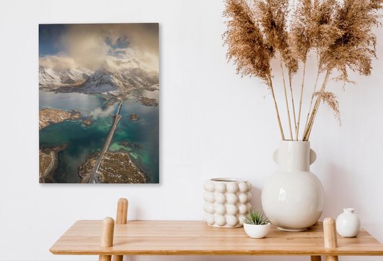 Peintures sur Toile - Route dans les Lofoten - 30x40 cm - Décoration murale