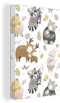 Motif pour enfants avec différents animaux avec leurs petits 20x30 cm - petit - Tirage photo sur toile (Décoration murale salon / chambre)