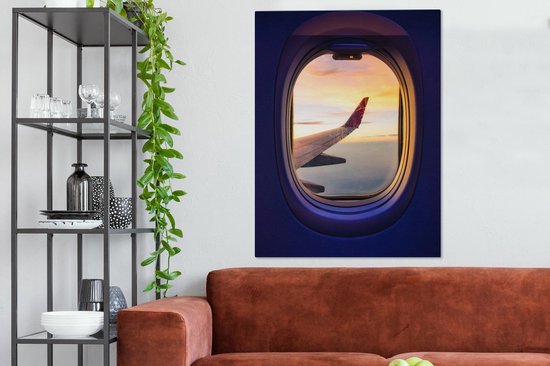 Vue depuis l'avion 90x120 cm - Tirage photo sur toile (Décoration murale salon / chambre)