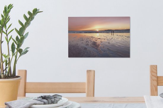 Supposons de regarder le coucher de soleil sur la plage toile 2cm 30x20 cm - petit - Tirage photo sur toile (Décoration murale salon / chambre) / Mer et plage