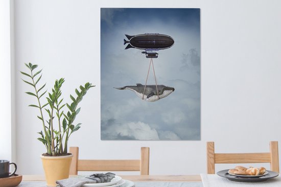 Zeppelin traîne toile de baleine 2cm 60x80 cm - Tirage photo sur toile (Décoration murale salon / chambre)