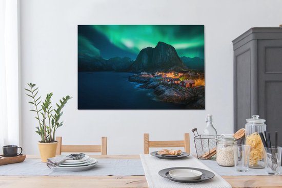 Village by Northern Lights toile 2cm 120x80 cm - Tirage photo sur toile (Décoration murale salon / chambre)