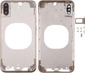 Transparante achterkant met cameralens en simkaarthouder en zijtoetsen voor iPhone XS (goud)