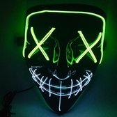 Halloween Festival Party X Face Seam Mouth Two Color LED Luminescence Mask (Green White)