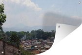 Tuinposters buiten Luchtfoto van Bandung in het Aziatische Indonesië - 90x60 cm - Tuindoek - Buitenposter