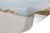 Tuindecoratie Zee achter de duinen - 60x40 cm - Tuinposter - Tuindoek - Buitenposter