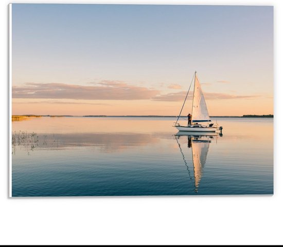 Forex - Zeilbootje op het Water - 40x30cm Foto op Forex