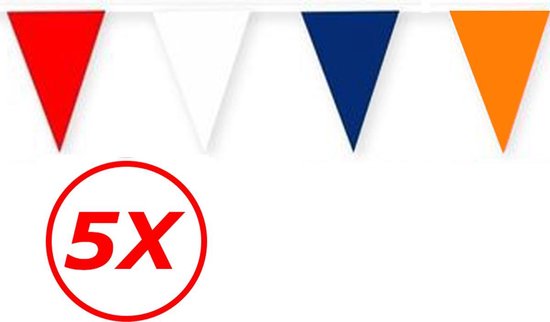 Oranje Slingers Vlaggenlijn Oranje Feest Artikelen Koningsdag EK WK Oranje Versiering Oranje Vlaggetjes 50 Meter