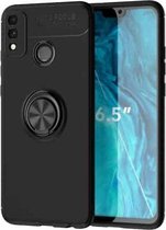 Voor Huawei Honor 9X Lite metalen ringhouder 360 graden roterende TPU-hoes (zwart + zwart)