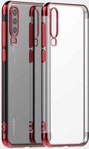 Drie secties galvaniseren zij TPU beschermende achterkant van de behuizing voor Huawei P30 PRO (rood)