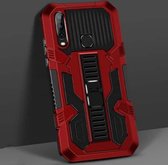 Voor vivo Y17 Vanguard Warrior All-inclusive tweekleurige schokbestendige TPU + pc-beschermhoes met houder (rood)