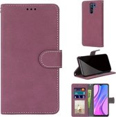 Voor Xiaomi Redmi 9 Retro Frosted Horizontale Flip PU lederen tas met houder & kaartsleuven & portemonnee & fotolijst (Rose Red)