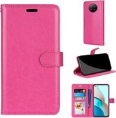 Voor Xiaomi Redmi Note 9 5G / Note 9T Pure Color Horizontale Flip PU lederen tas met houder & kaartsleuven & portemonnee & fotolijst (Rose Red)