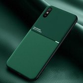 Voor Xiaomi Redmi 9A Classic Tilt Strip Grain Magnetisch Schokbestendig PC + TPU-hoesje (groen)