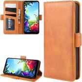 Voor LG K40S Portemonnee Stand Lederen Mobiele Telefoon Case met Portemonnee & Houder & Kaartsleuven (Geel)