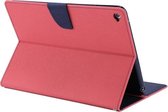 GOOSPERY FANCY DAGBOEK voor iPad Air 2 Cross Texture Leather Case met Card Slot & Holder & Wallet (Magenta)