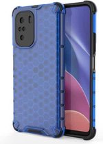 Voor Xiaomi Redmi K40 / K40 Pro schokbestendige honingraat pc + TPU-hoes (blauw)