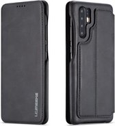 Voor Huawei P30 Pro Hon Ancient Series lederen tas met kaartsleuven & houder & portemonnee (zwart)