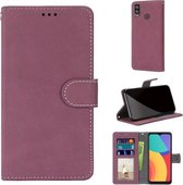 Voor Alcatel 1L (2021) Retro Frosted Horizontale Flip PU lederen tas met houder & kaartsleuven & portemonnee & fotolijst (Rose Red)