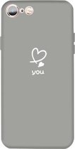 Voor iPhone 6s / 6 Love-heart Letter Pattern Colorful Frosted TPU telefoon beschermhoes (grijs)