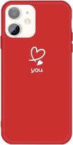 Voor iPhone 11 Love-heart Letter Pattern Colorful Frosted TPU telefoon beschermhoes (rood)