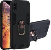 Voor iPhone XS Max 2 in 1 Armor Series PC + TPU beschermhoes met ringhouder (koningsblauw)