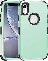 Voor iPhone XR 3 in 1 All-inclusive schokbestendige airbag siliconen + pc-hoes (groen)