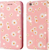 Voor iPhone 6 Plus Glinsterende Daisy Magnetische Horizontale Flip Leren Case met Houder & Kaartsleuven & Fotolijst (Roze)