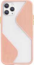 Voor iPhone 11 Pro Max contrasterende kleurstiksels TPU beschermhoes (koraalroze)