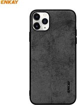 Voor iPhone 11 Pro ENKAY ENK-PC029 Business Series Fabric Texture PU-leer + TPU Soft Slim Case Cover (zwart)