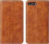 Voor iPhone 7 Plus / 8 Plus Retro Boomschors Textuur PU Magnetische Horizontale Flip Leren Case met Houder & Kaartsleuven & Portemonnee (Kaki)