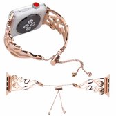 LIEFDE gevormde armband roestvrijstalen horlogeband voor Apple Watch Series 3 & 2 & 1 38 mm (rosÃ©goud)