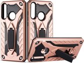 Voor Huawei Y6p 2 in 1 Armor Knight Series PC + TPU beschermhoes met onzichtbare houder (rosÃ©goud)