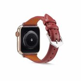 Echt lederen horlogeband voor Apple Watch Series 6 & SE & 5 & 4 44 mm / 3 & 2 & 1 42 mm (wijnrood)