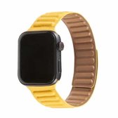 Loop lederen horlogeband voor Apple Watch Series 6 & SE & 5 & 4 44 mm / 3 & 2 & 1 42 mm (geel)