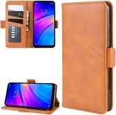 Voor Xiaomi Redmi 7 / Redmi Y3 Dubbele Gesp Crazy Horse Zakelijke Mobiele Telefoon Holster met Kaart Portemonnee Beugel Functie (Geel)