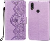 Voor Xiaomi Redmi 7 Flower Vine Embossing Pattern Horizontale Flip Leather Case met Card Slot & Holder & Wallet & Lanyard (Purple)