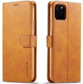 Voor iPhone 11 Pro Max LC.IMEEKE Horizontale lederen flip-hoes met kalfsleer, met houder en kaartsleuven en portemonnee (geel)