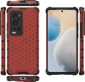 Voor vivo X60 Pro + 5G schokbestendige honingraat pc + TPU-hoes (rood)