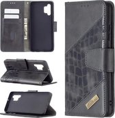 Voor Samsung Galaxy A32 4G Bijpassende Kleur Krokodil Textuur Horizontale Flip PU Lederen Case met Portemonnee & Houder & Kaartsleuven (Zwart)