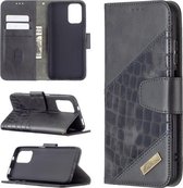 Voor Xiaomi Redmi Note 10 4G / Note 10s Bijpassende kleur Krokodiltextuur Horizontale flip PU lederen tas met portemonnee & houder & kaartsleuven (zwart)